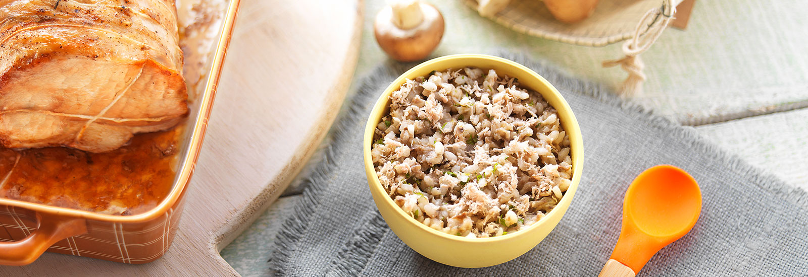 Recette Bebe 8 Mois Roti De Porc Riz Et Champignons Bledina