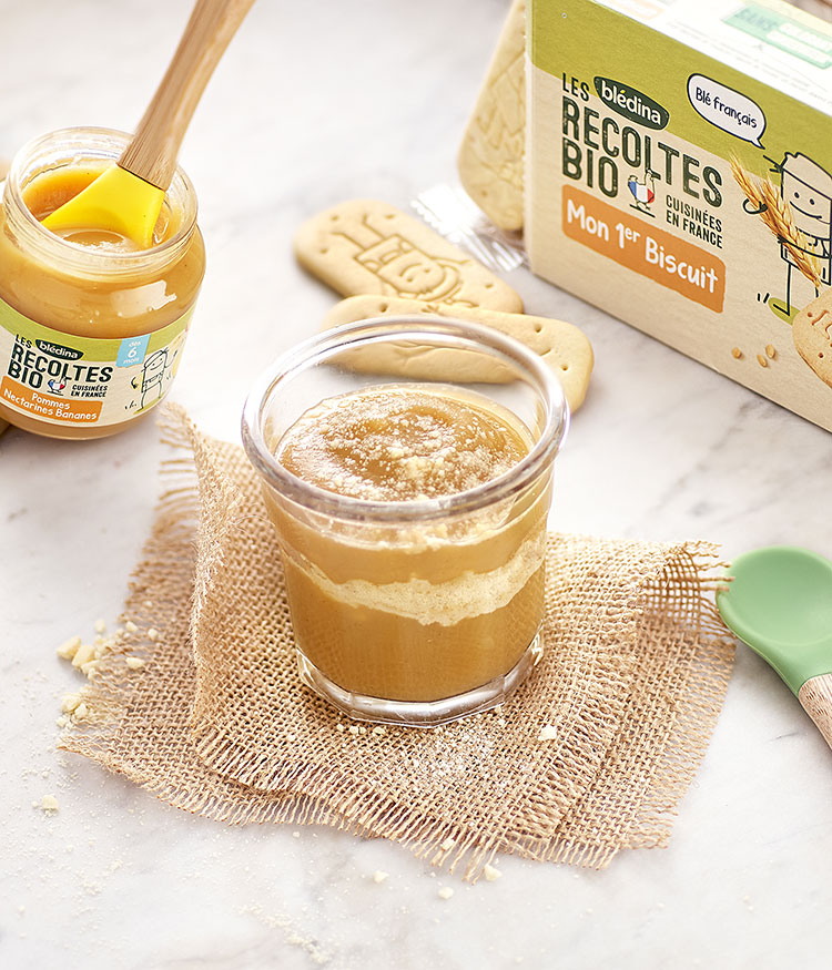 Verrine biscuitée à la banane pour bébé dès 6 mois - Programme Malin