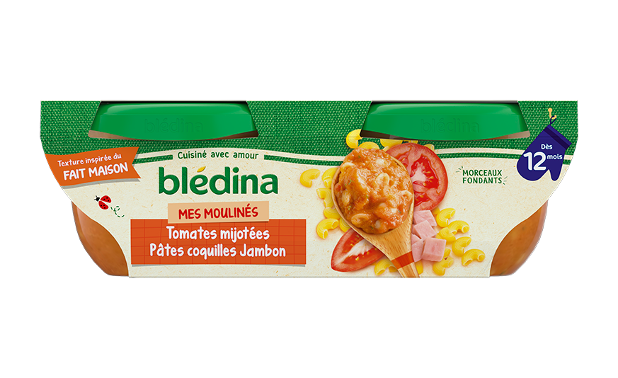 Blédina - Mes Moulinés - Repas Bébé dès 12 Mois - 12 Plats Tomates Pâtes  Jambon - Inspirés du Fait Maison - Dès 12 Mois - 12 Assiettes de 200g :  : Epicerie