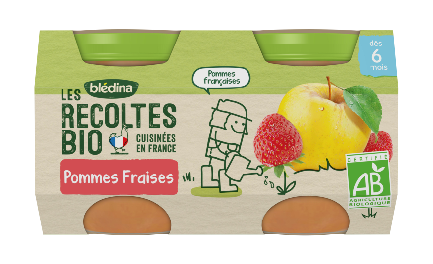 Petit Pot Bebe Bio Pommes Fraises Des 6 Mois Bledina