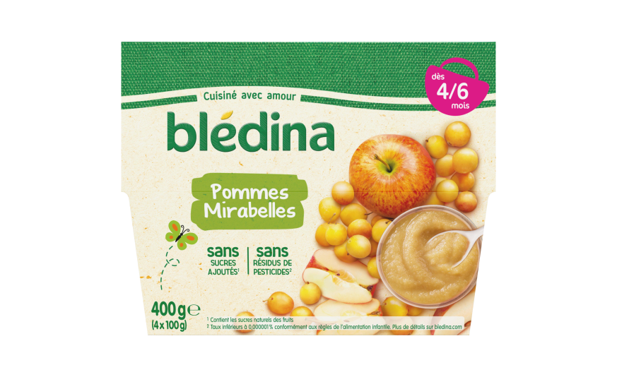 Compote Pommes Mirabelles Pour Bebe Des 4 6 Mois Bledina