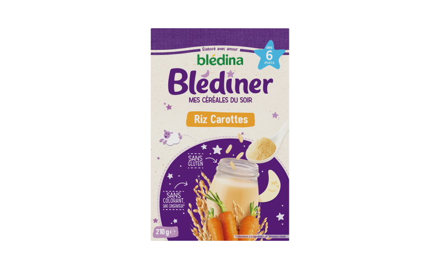 Blediner Cereales Riz Carottes Pour Bebe Des 6 Mois Bledina